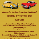 Car Show 2026, September 26, 2026.  $40 online or $35 at the door for all vehicles.  Spectators for free, 9a-2p.